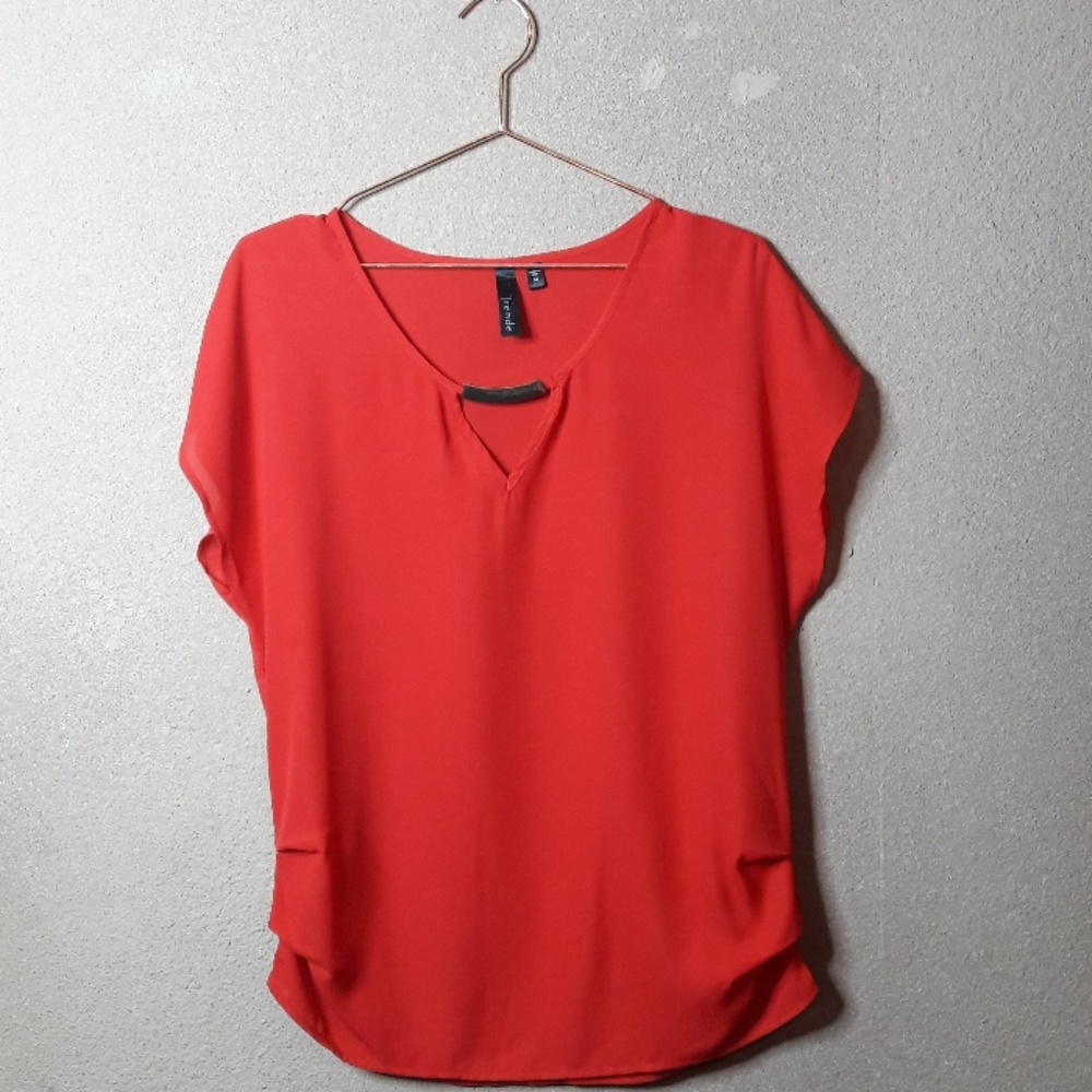 Red Blouse with gold bar